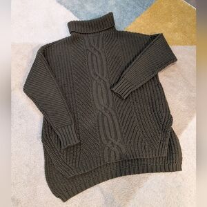 Lands' End Women's Dark Green Turtleneck Sweater